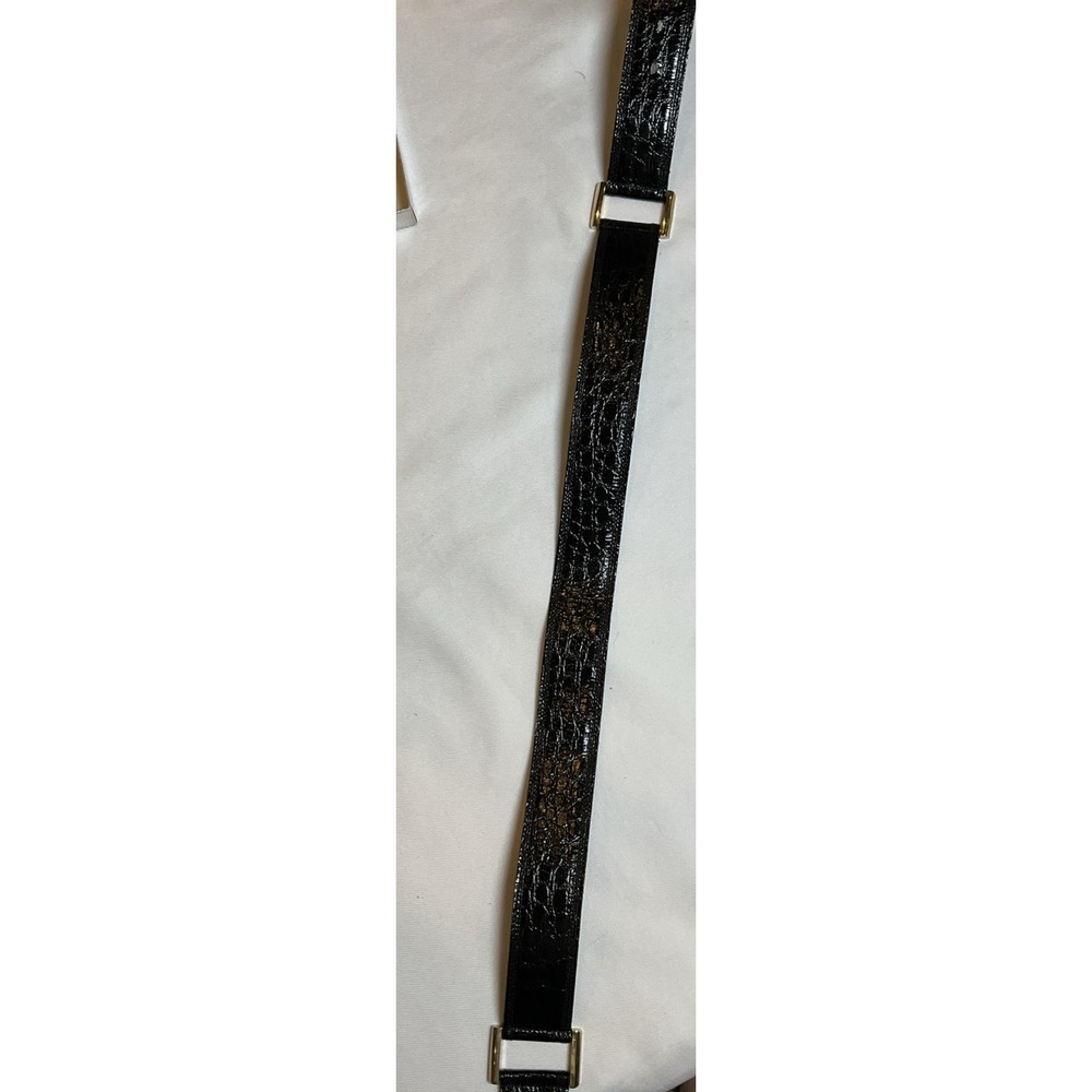 Bergdorf Goodman Crocodile Statement Belt Modular Rings Patent Wide Size 30 - Picture 5 of 12